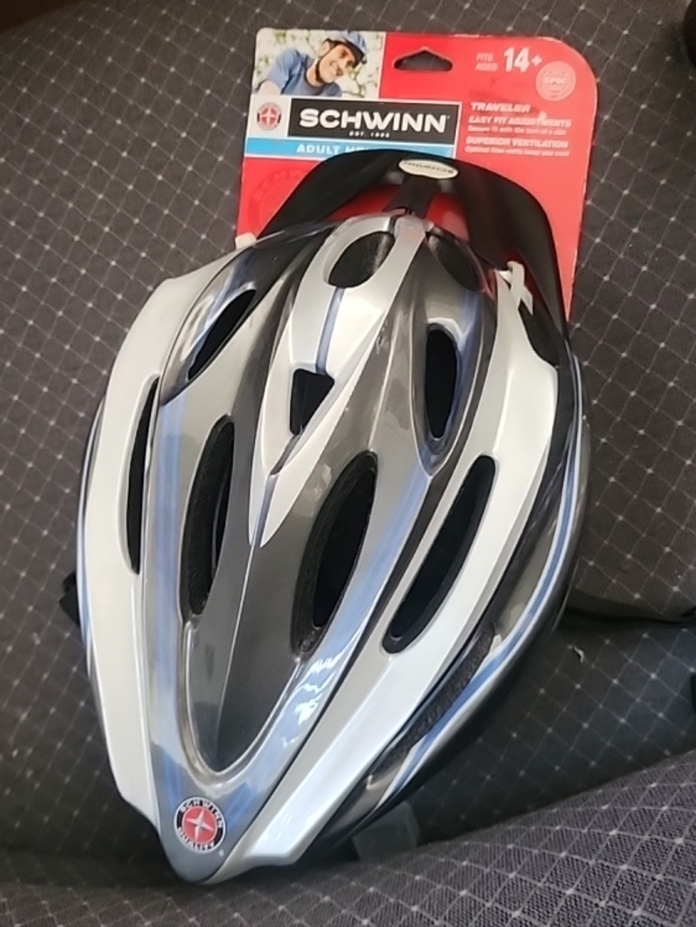 new Schwinn Traveler bike helmet featuring a lightweight microshell & adjustable
